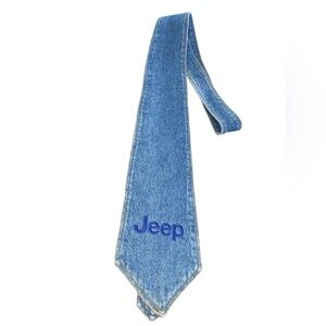 Vintage JEEP Logo Denim Men’s Necktie Rugged Outdoorsy EUC